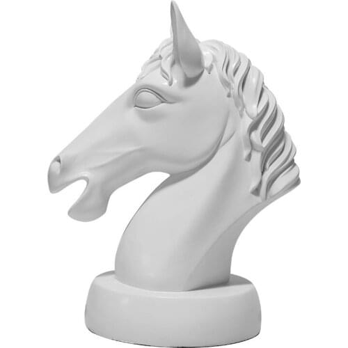 EUROPEAN CLASSICAL HORSE HEAD STATUES ANIMALS ART SCULPTURE RESIN CRAFT HOME DECORATION CREATIVE WEDDING GIFTS R654