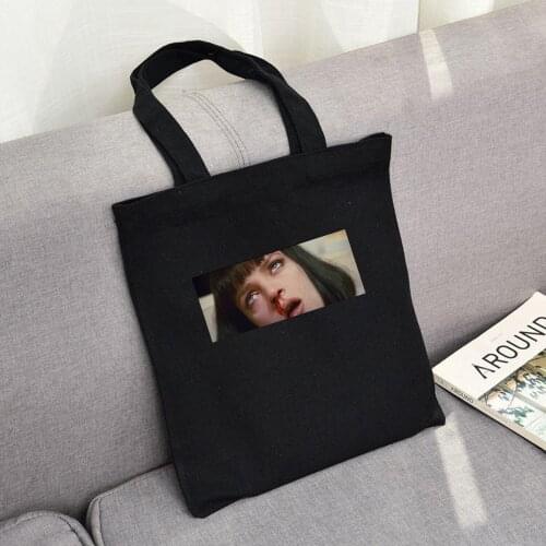 Punk Canvas Bags New Arrivals Hot Fashion Art Women Female Shopping Bags Shoulder Bags Handbag Mia Wallace Character Painting