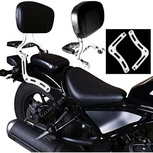 Chrome Fixed Mount&Chrome Driver Passenger Backrest For Honda 2017-2020 Rebel CMX 300 500 Models