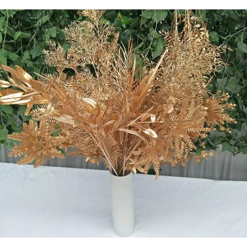 Various Styles Golden Series Artificial Flower Room Home Decoration Accessories Plants Wedding Flower Wall Materials Photo Props