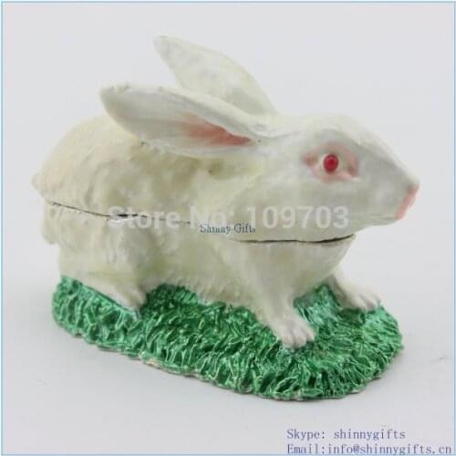 Lovely Rabbit Shape Trinket Box Metal Wedding Small Favor Discount Gifts