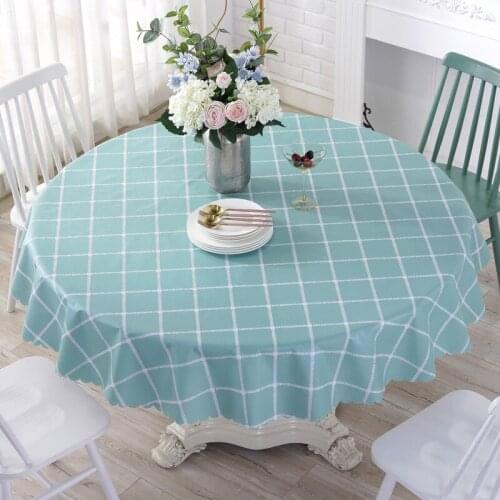 Plaid PVC Waterproof Table Cloth Round Tablecloth Nappe Table Cover Party Wedding Table Cloth for Home Kitchen Tablecloth Mantel