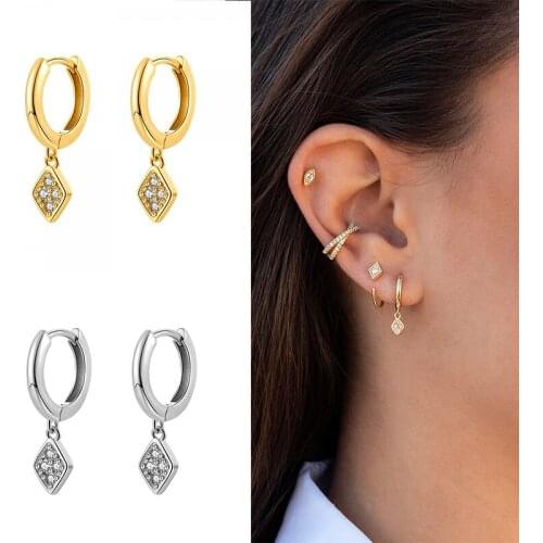 925 Sterling Silver Ear Buckle Minimalist Ladies Zircon Hoop Earrings Popular Jewelry High Quality Birthday Marry Gifts