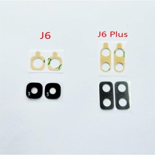 1piece real glass For Samsung Galaxy J6 2018 j600 J6Plus 2018 J6+ Back Rear Camera Glass Lens Cover With Adhesive Sticker