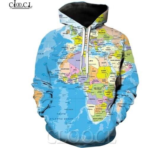 CLOOCL Newest World Map 3D Printed Men Hoodie Clothes Unisex Sweatshirt Zip Pullover Casual Jacket Tracksuit Drop Shipping
