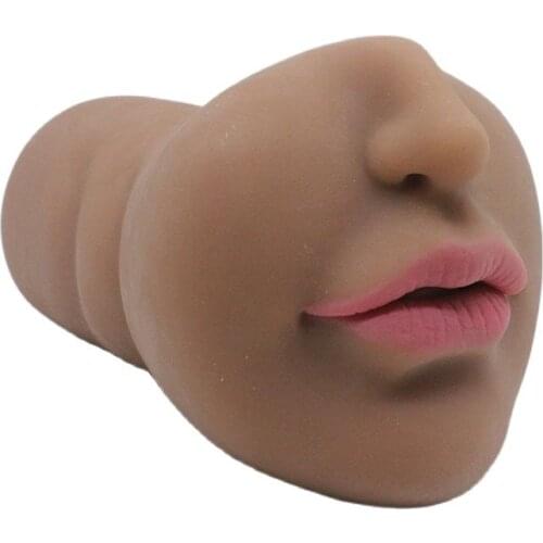 Wholesale Artificial 3D Mouth Male Masturbator Real Deep Throat Oral Cup With Tongue Blowjob Pocket Adult Sex Toys for Men