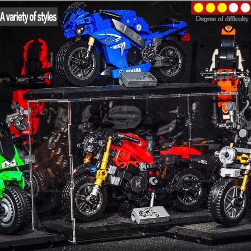 HOT High-tech Motorcycle car Model building blocks Speed Racing car City Vehicle MOC Motorbike bricks Kits toys for children