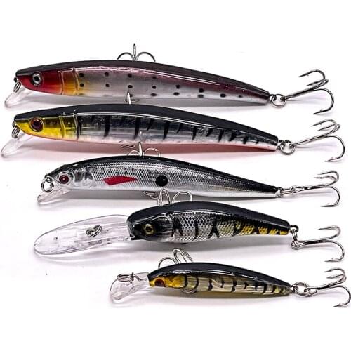 5pcs Jerkbait Minnow Crankbaits Wobbler For Fishing Lure Set Tackle Artificial Bait Kit Trout Trolling Lures Hard Bass Swimbait