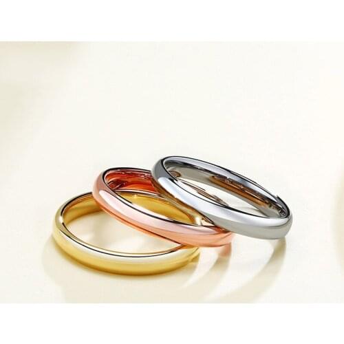 Simple 3mm/4mm/6mm/8mm Tungsten Steel Rings for Women Men Gold Silver Color Minimalist Engagement Wedding Ring Size 5-13