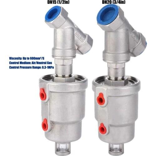 Actuator Ball Valve Angle Seat Valve Air Actuated Female Thread Stainless Steel Pneumatic Steam Valve Solenoid Valve