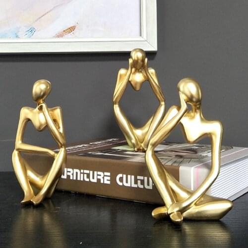 Nordic Abstract Thinker Resin Statue Figurine Office Home Decoration Desktop Decor Handmade Crafts Sculpture Modern Art