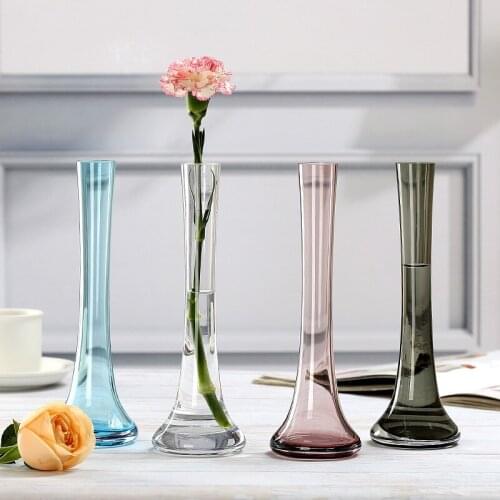 Modern fashion minimalist Glass Vase girl room decor flower bottle Adornment Handicraft office Porcelain artificial flowers vase