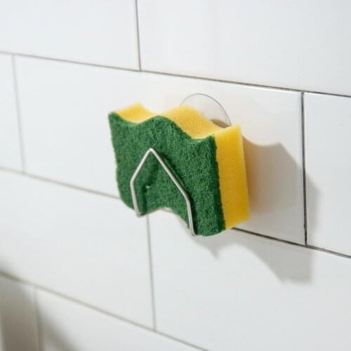 Portable Suction Cup Stainless Steel Drain Rack Cleaning Kitchen Holder Sponge Rack Cloth Drainer Shelf Tools Dish Sink