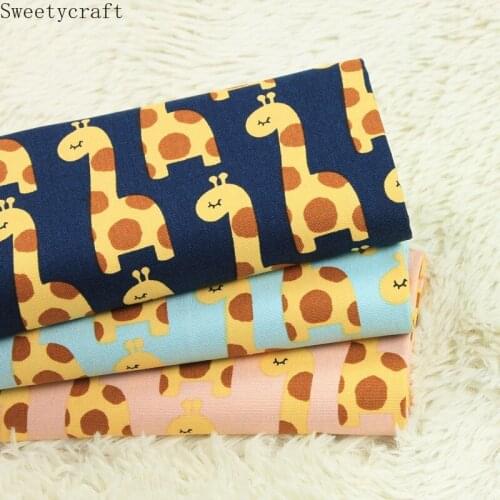 110x45cm Thick cotton fabric by Yard giraffe printed Cloth DIY Handmade Sewing Bag Patchwork Material Accessories Home Textile