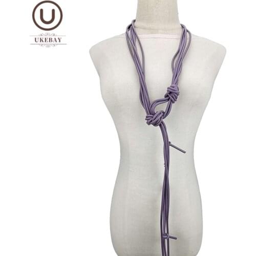 UKEBAY New Handmade Tassel Necklace Long Pendant Necklaces Women Fashion Necklace Purple Rubber Jewelry Wedding Gift Accessories