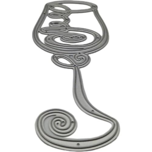69HC Wine Glass Metal Cutting Dies Stencil DIY Scrapbooking Album Paper Card Template Mold Embossing Craft Decoration