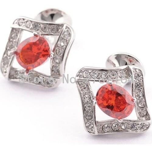 High-grade red gem white crystal cufflinks French men cufflinks shirts sleeve nail manufacturers selling free shipping