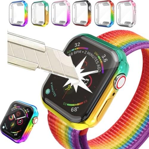 Protective Case For Apple Watch Series 1 2 3 38MM 42MM Electroplating Cover Shell for iWatch 5 4 40MM 44MM Screen Film Case