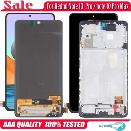 Original AMOLED Display 6.67" For Xiaomi Redmi Note 10 Pro Max M2101K6I M2101K6G M2101K6R LCD Touch Screen Digitizer Assembly