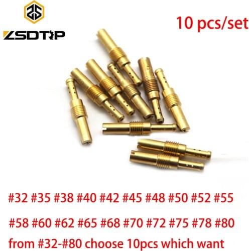 ZSDTRP 10Pcs/set Slow Idle Jet Motorcycle Carburetor Injector Nozzle Carbureot Idle Jet Kit Set #32-#80 Choose Ten Freely