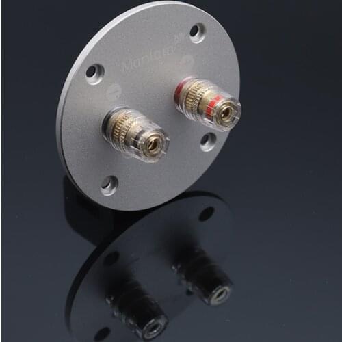 1pc 75mm Round Pure Copper Junction Terminal Speaker Box Base 2-position Aluminum Alloy