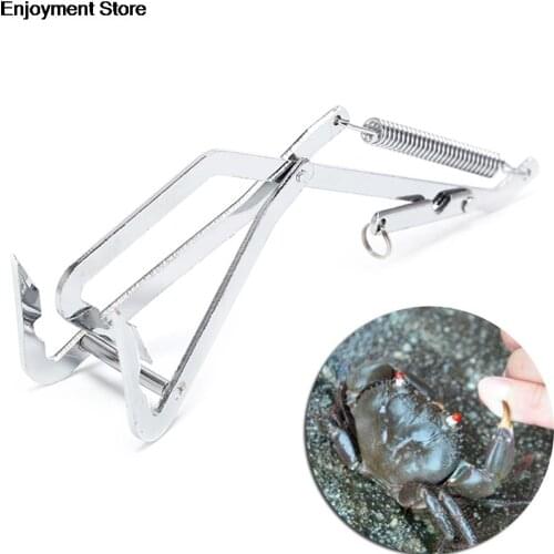 1pc Stainless Steel Crab Grabber Grabbing Tool Clamp Pike Trap Fishing Tackle Fishing Plier Fishing Gear