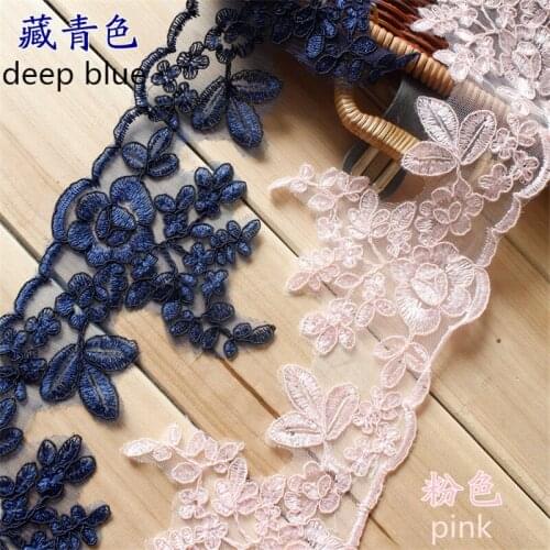 1Yard 7color Europe Applique Lace Wedding Trim Dress DIY lace accessories handmade material wedding cheongsam embroidery LW0125