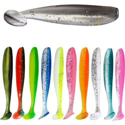 10pcs/Lot 9cm Silicon Swimbaits isca Artificial Worm Soft Bait Fish Wobblers Bass Carp Flying Fishing Lure T Tail