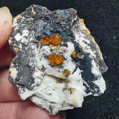 22.2g.Rare natural garnet crystal hexagonal point feldspar mica brass multi mineral crystal symbiotic halo energy healing