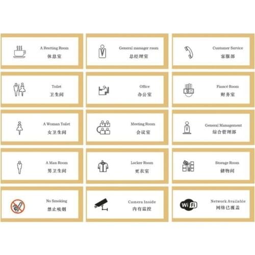 28*12cm Customized Room Name Plate Acrylic Signage Board Wall Adhesive