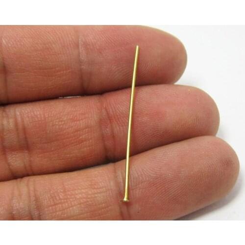 Brass head pin 35x0.7mm Raw brass beading pins -300pcs R680