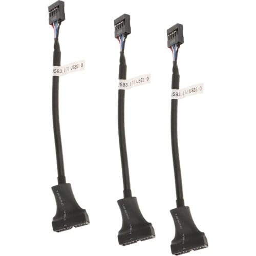 3x USB3.0 20-pin to USB2.0 Motherboard 9pin Internal Cable Adapter Connector