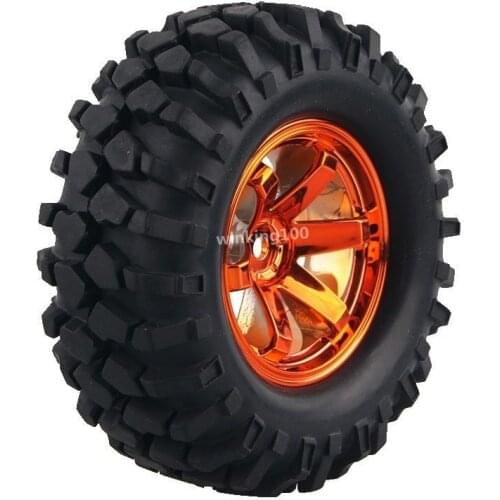 4PCS 1/10 1.9Inch Off Road Climb Rock Car Tires Super Soft 96MM Rubber Tyre plating Wheel Rim Hex 12MM For Tamiya CC01 D90 709