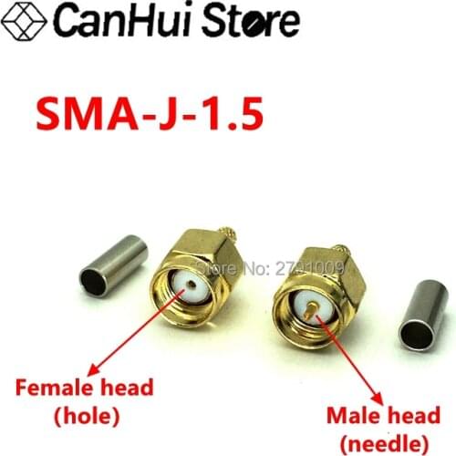 5PCS SMA Pure Copper Gold-plated SMA-J-1.5 Male/Female Plug RG174 RG316 LMR100 Cable sma connectors