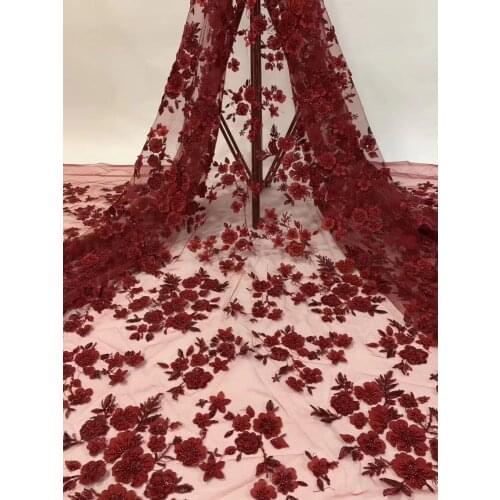 African Lace Fabric Embroidered Nigeria Lace Fabric Bride High Quality French Tulle Lace Fabric Womens Clothes D38111