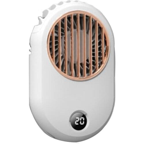 Digital Display Hanging Neck Fan USB Charging Hanging Neck Small Fan Retro Mini Handheld Silent Sports Portable Fan