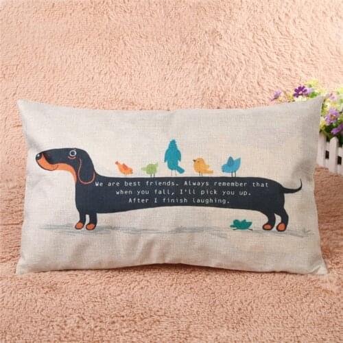 Lovely Dachshund Dog Print Cushion Cover Sausage Dog Puppy Decor Sofa Throw Pillow Case Cojines Decorativos Para Sofa Almofadas