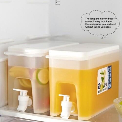 3.5L Water Jug With Faucet Cold Water Bottle Container Cold Kettle Lemon Juice Fruit Teapot Drinkware For Kitchen Refrigerator