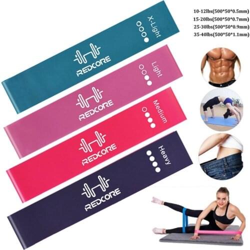 4 Level Resistance Bands Natural Latex 0.5-1.1mm Yoga Pilates Rubber Training Pull Rope Gym Sports Expander Workout Equipment