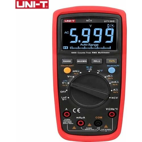 UNI-T multímetro digital UT139S de faixa automática handheld tester 6000 contagem voltímetro temperatura tester metros