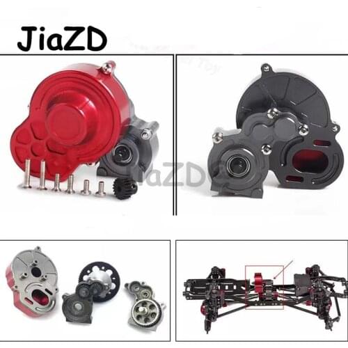Complete Metal SCX10 Gearbox Transmission Box with Motor Gear/Protective for 1/10 RC Crawler Axial SCX10 Upgrade RC Car Parts