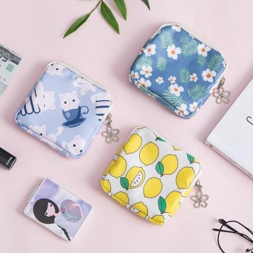 Creative small fresh zipper floreted canvas pocket purse tampon bag pattern large capacity card bag key bag