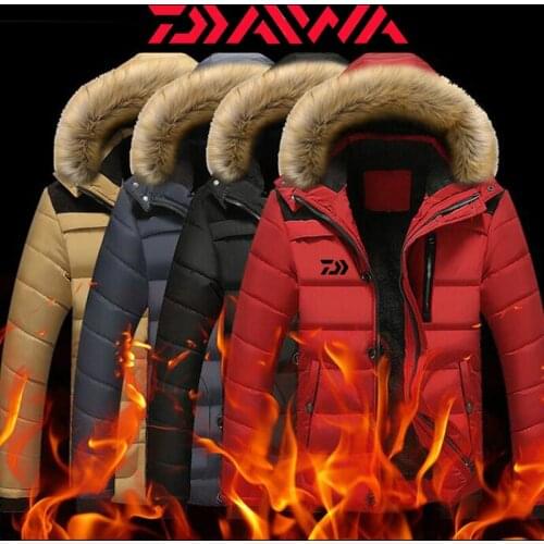 New Daiwa Fishing Clothing Outdoor For Men Autumn Winter Waterproof Warm Fishing Jackets Patchwork Hooded Mountaineering Suits