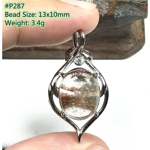 Top Natural Phantom Quartz Beads Pendant Jewelry For Women Men Beauty Reiki Healing Stone Crystal Silver Beads Gemstone AAAAA