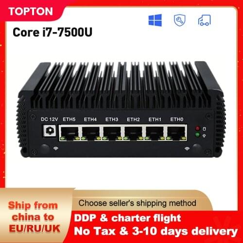 Intel AES-NI 10th Gen Pentium Gold 6405U 6LAN Firewall Mini PC fanless industrial Desktop Computer Pfsense Openwrt Centos Ubuntu