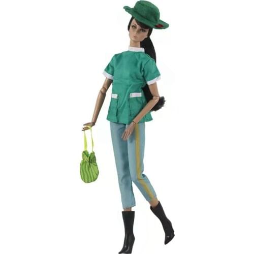 Fashion Green 11.5" Doll Clothes For Barbie Clothes Outfit Set Shirt Pants Bag 1/6 BJD Dolls Accessories Kids & Baby Cosplay Toy