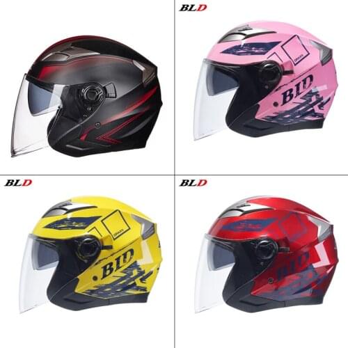 Electric Safety Double Lens Helmet Moto Casque Motorcycle Helmet Half Face ABS Motorbike Helmet for Women Men Casco Moto