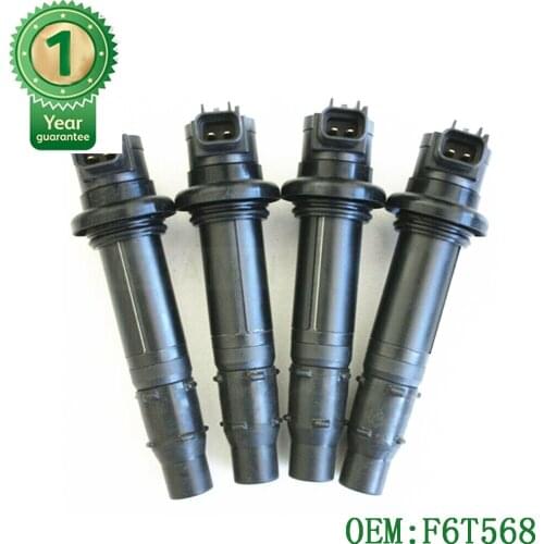 SET 4 x high quality ORIGINAL F6T568 Origina FOR Motorcycle Ignition Coil For YAMAHA R6 RJ15 Bj 2009 Engine F6T568