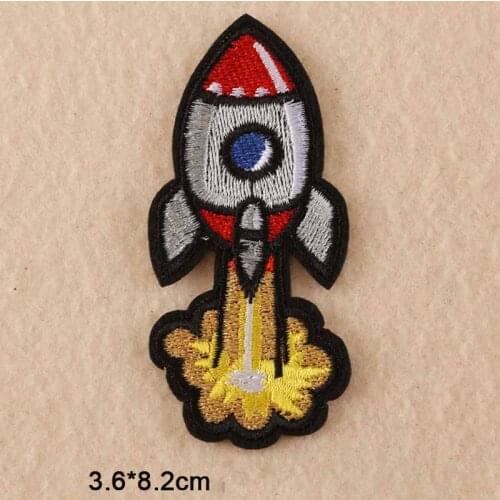 Rocket Punk Iron On Patch Clothes Patch For Clothing Boys Embroidered Patch Clothes Stickers Garment Apparel Accessor