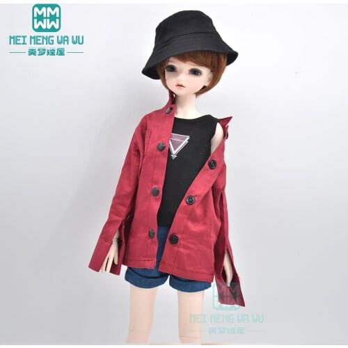BJD doll clothes Commuter coat, denim shorts, hat for 40-45cm 1/4 BJD MSD MYOU doll accessories